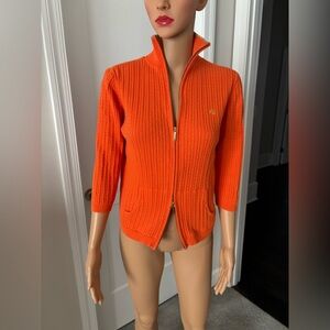 Ralph Lauren Orange Zip-Up Sweater